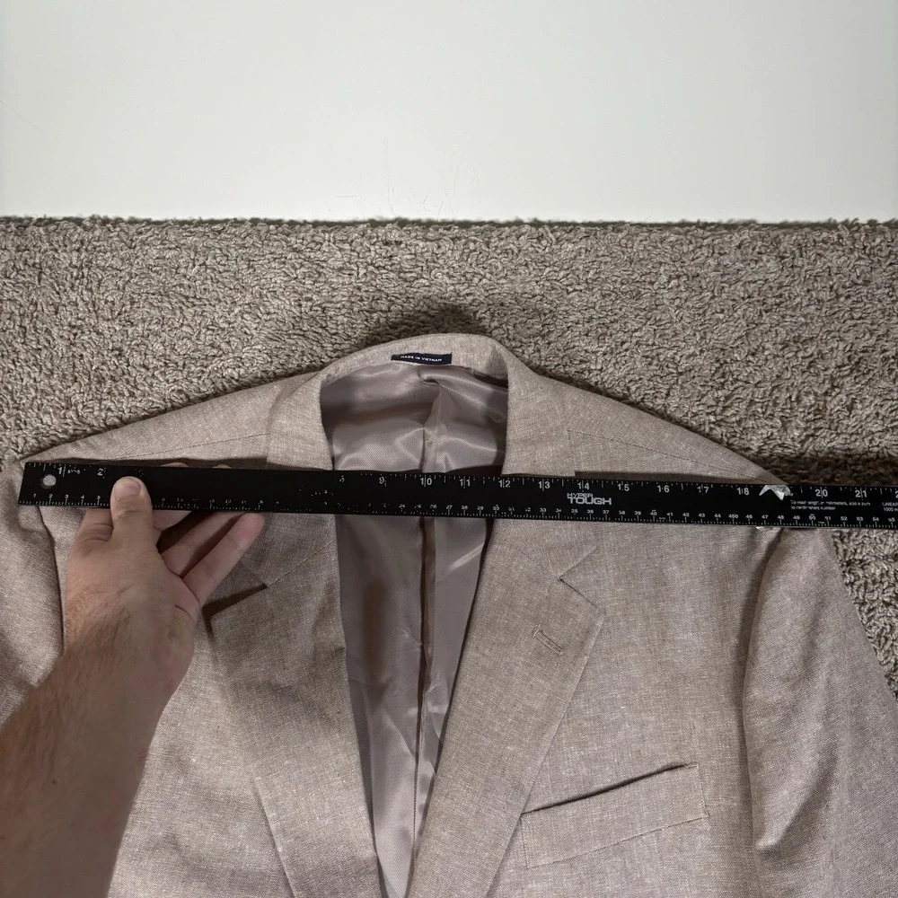 Stafford Mens 48 Reg Gray Sport Coat Linen Blend Classic Two Button‎ Blazer